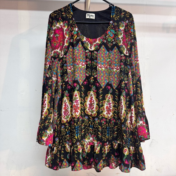 Show Me Your MuMu Dresses & Skirts - Show Me Your Mumu Margot Mini Dress Size XS Black Pink Floral Print Ruffle